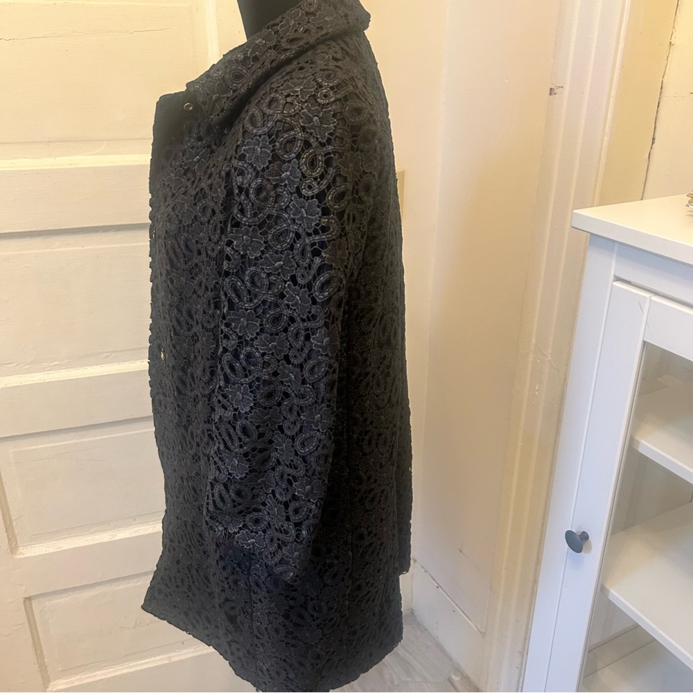 Kate Spade Black Lace Women's Coat Coquette Witchy Whimsy goth Small - Picture 8 of 10